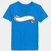 Ladies’  Junior Fine Jersey V-Neck Longer Length T-Shirt Thumbnail