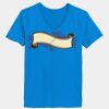 Ladies’  Junior Fine Jersey V-Neck Longer Length T-Shirt Thumbnail