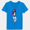 Ladies’  Junior Fine Jersey V-Neck Longer Length T-Shirt Thumbnail