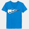 Ladies’  Junior Fine Jersey V-Neck Longer Length T-Shirt Thumbnail
