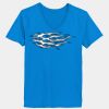 Ladies’  Junior Fine Jersey V-Neck Longer Length T-Shirt Thumbnail