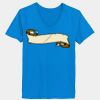 Ladies’  Junior Fine Jersey V-Neck Longer Length T-Shirt Thumbnail