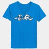 Ladies’  Junior Fine Jersey V-Neck Longer Length T-Shirt Thumbnail