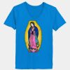 Ladies’  Junior Fine Jersey V-Neck Longer Length T-Shirt Thumbnail