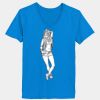 Ladies’  Junior Fine Jersey V-Neck Longer Length T-Shirt Thumbnail