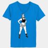 Ladies’  Junior Fine Jersey V-Neck Longer Length T-Shirt Thumbnail