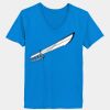 Ladies’  Junior Fine Jersey V-Neck Longer Length T-Shirt Thumbnail
