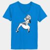 Ladies’  Junior Fine Jersey V-Neck Longer Length T-Shirt Thumbnail