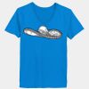 Ladies’  Junior Fine Jersey V-Neck Longer Length T-Shirt Thumbnail