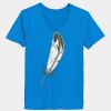 Ladies’  Junior Fine Jersey V-Neck Longer Length T-Shirt Thumbnail