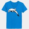 Ladies’  Junior Fine Jersey V-Neck Longer Length T-Shirt Thumbnail
