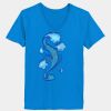 Ladies’  Junior Fine Jersey V-Neck Longer Length T-Shirt Thumbnail