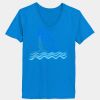 Ladies’  Junior Fine Jersey V-Neck Longer Length T-Shirt Thumbnail