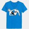 Ladies’  Junior Fine Jersey V-Neck Longer Length T-Shirt Thumbnail
