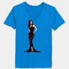 Ladies’  Junior Fine Jersey V-Neck Longer Length T-Shirt Thumbnail