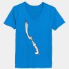 Ladies’  Junior Fine Jersey V-Neck Longer Length T-Shirt Thumbnail