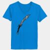 Ladies’  Junior Fine Jersey V-Neck Longer Length T-Shirt Thumbnail