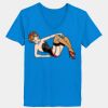 Ladies’  Junior Fine Jersey V-Neck Longer Length T-Shirt Thumbnail